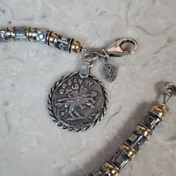 Silpada two tone beaded coin charm bracelet - Picture 2 of 7
